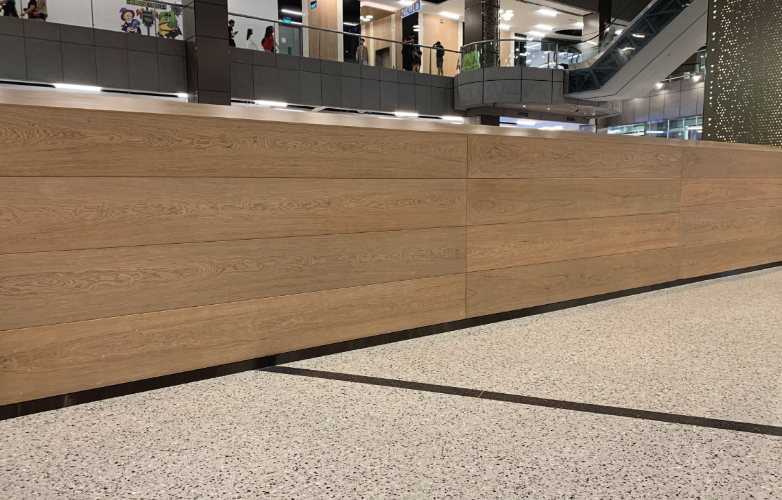 Onewood Decorative Wall Cladding at Shopping Center